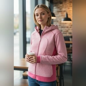 Lululemon On the Daily Hoodie Heathered Jeweled Magenta Jacket Women Pink 12